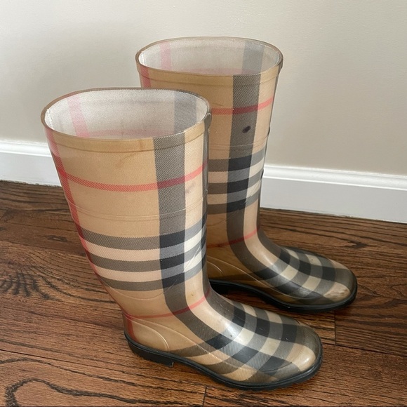 Authentic Burberry Nova Check Plaid Rain boots 5/35 - Picture 2 of 12